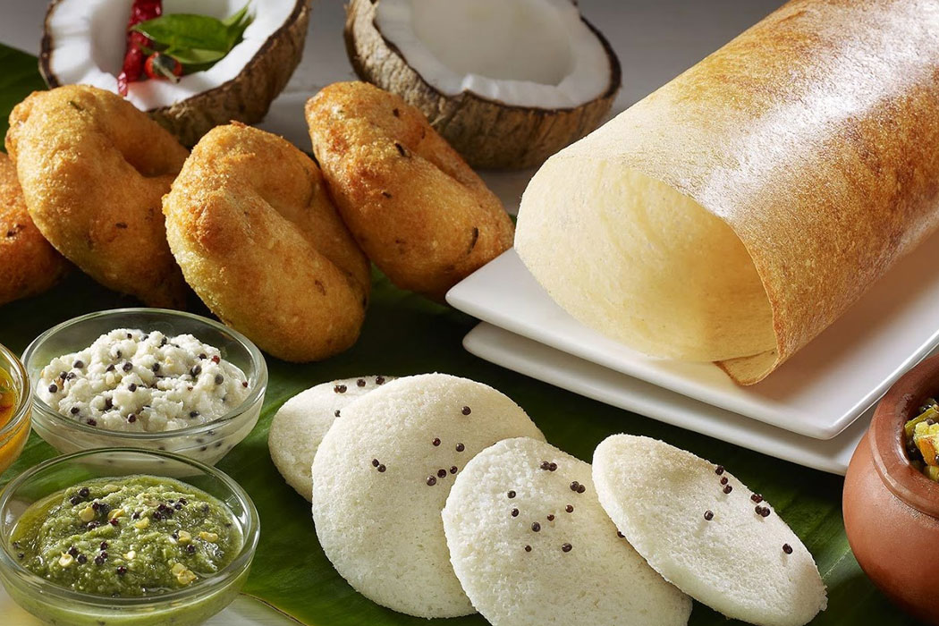 Vada, Idli and Masala Dosa